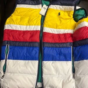 Ralph Lauren Polo Colorful Striped Puffer Vest